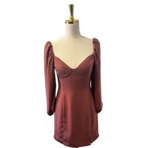 Aritzia Wilfred Novella Dress Ashy Rose Pink Satin Mini Dress Size 6